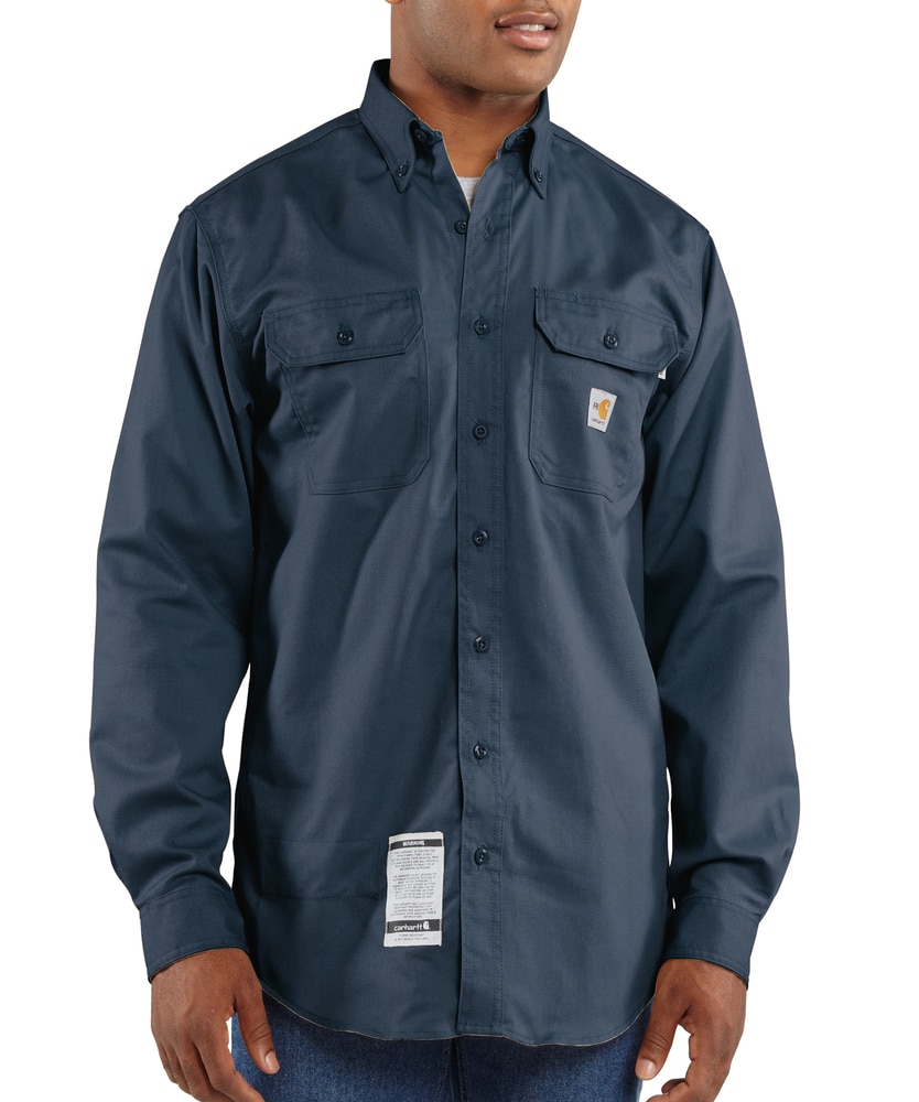 Carhartt Men's Flame Resistent Button Down Twill Shirt with Chest