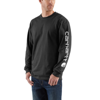 T-shirt graphique à manches longues à coupe ample avec logo sur la manche pour hommes~ Carhartt