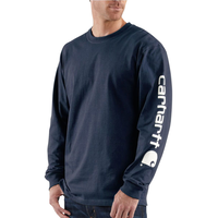 T-shirt graphique à manches longues à coupe ample avec logo sur la manche pour hommes~ Carhartt