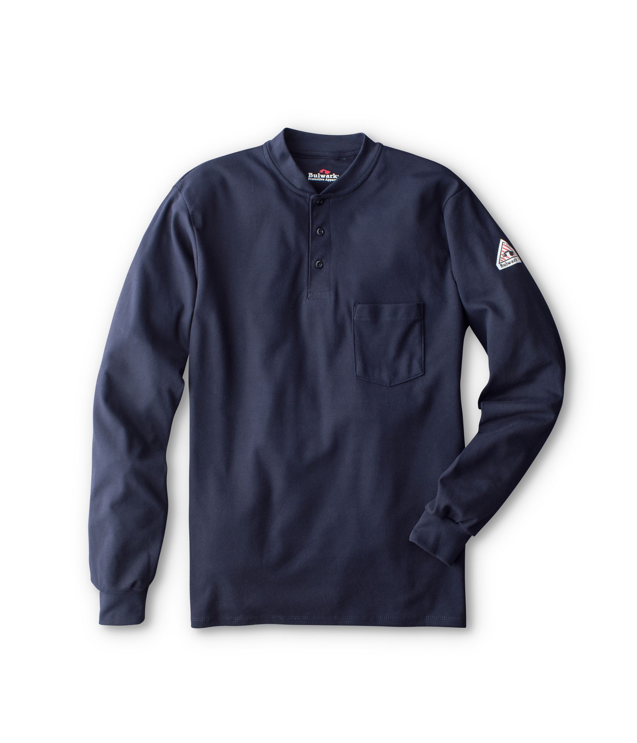 Bulwark Men's EXCEL FR Flame Resistant Cotton Long Sleeve Henley Shirt