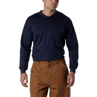 Haut Henley ignifuge Bulwark en coton et à manches longues, pour hommes, EXCEL Front_Flat
