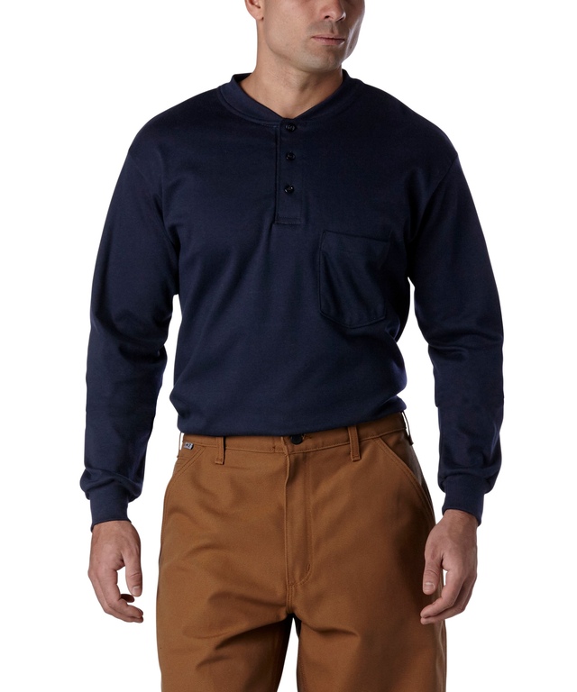 Haut Henley ignifuge Bulwark en coton et à manches longues, pour hommes, EXCEL