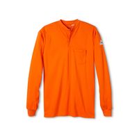Bulwark Men's EXCEL FR Flame Resistant Cotton Long Sleeve Henley Shirt Front_Flat