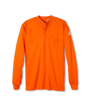 Bulwark Men's EXCEL FR Flame Resistant Cotton Long Sleeve Henley Shirt