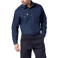 Big Bill Men's Long Sleeve Poly Cotton Twill Snap Work Shirt Front_Three_Fourths_Angled_Right