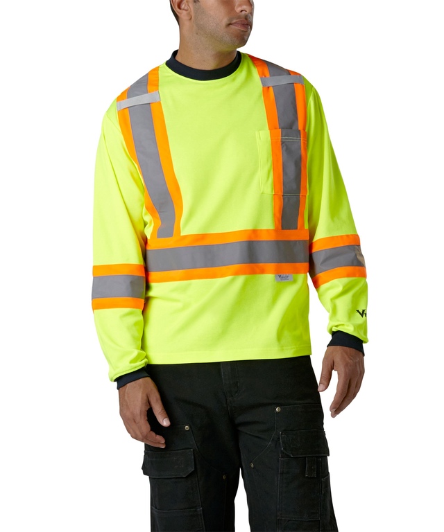 Viking Men's Safety Hi-Vis Cotton Lined Long-Sleeve Shirt
