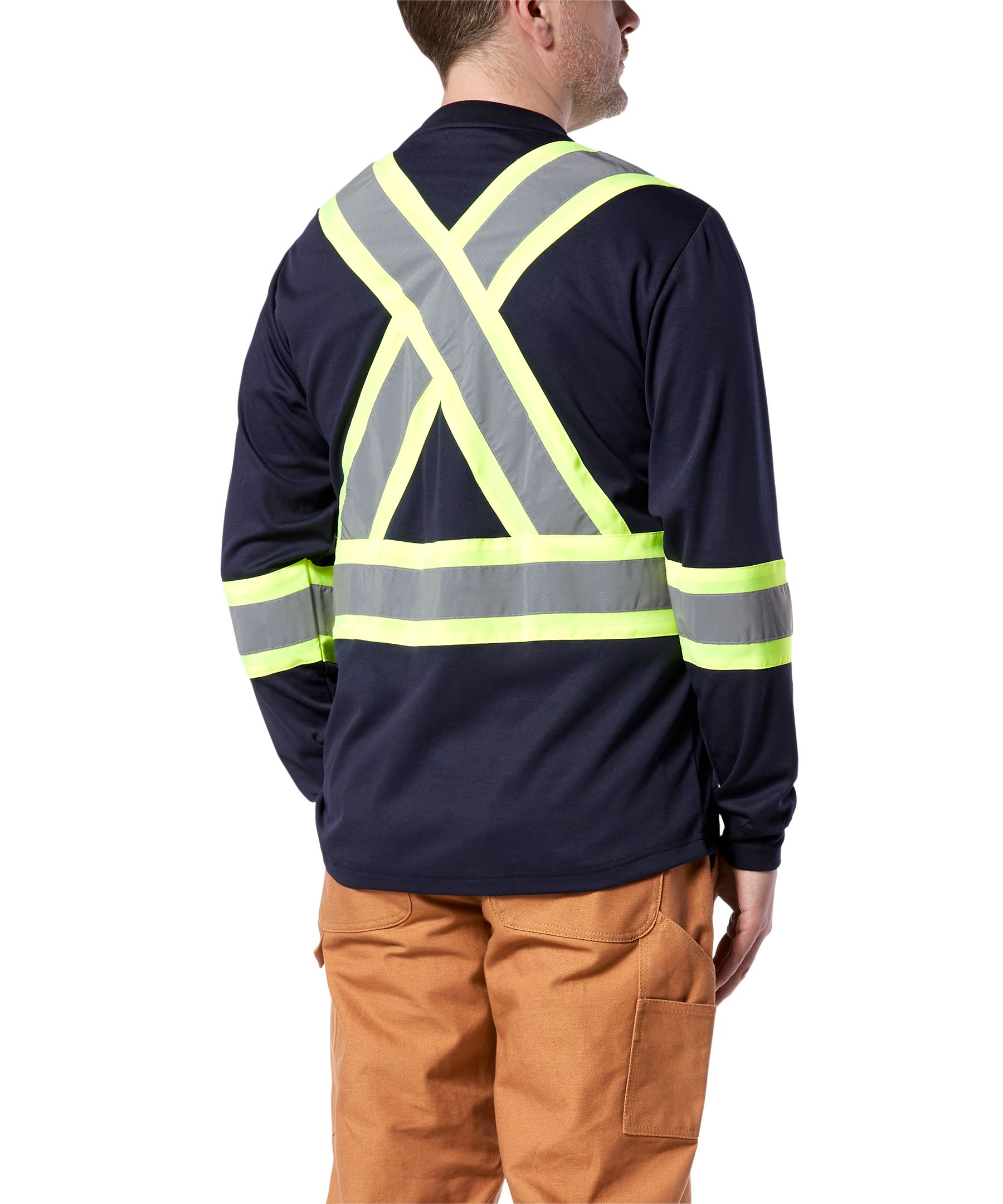 Chemise de sécurité Viking® en coton doublé haute visibilité et à manches longues, pour hommes