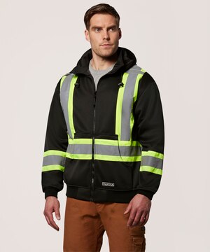 Chandail en molleton doublé haute visibilité Dakota WorkPro Series, à capuche et à glissière pleine longueur, pour hommes