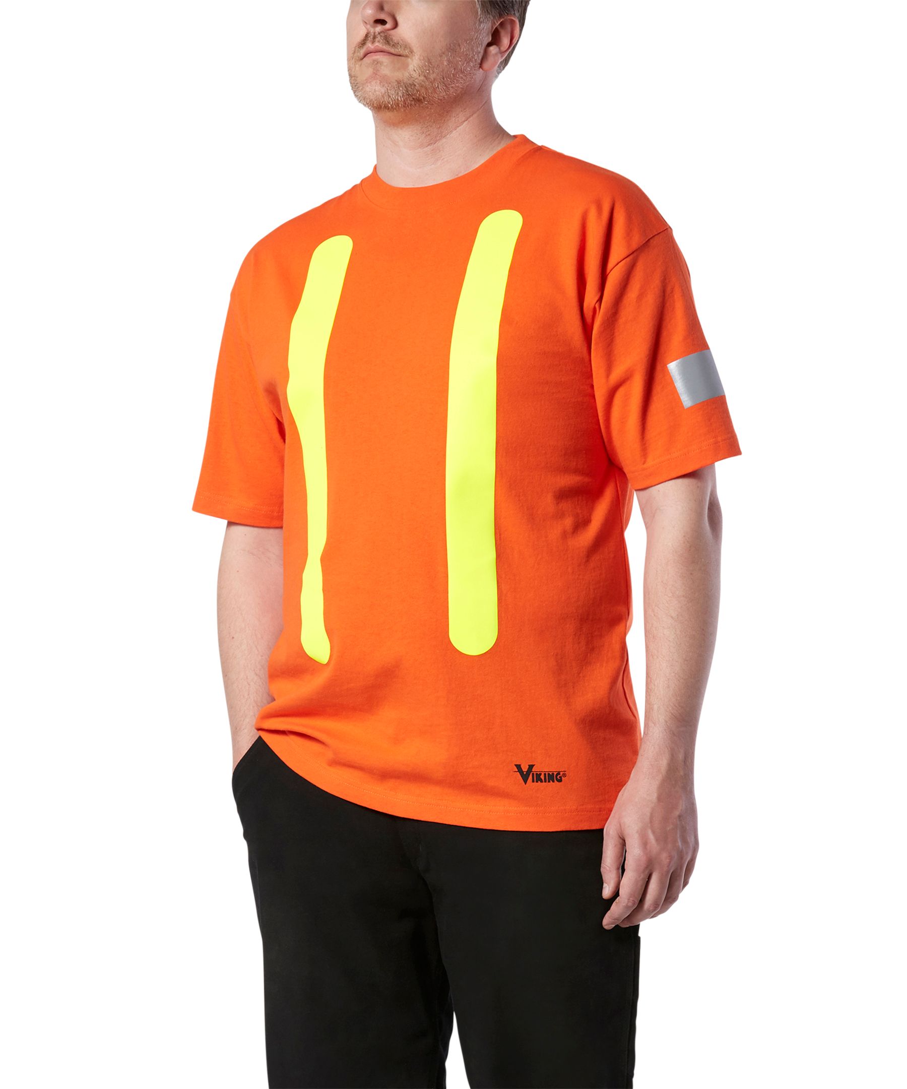 T-shirt de sécurité Viking en coton avec rayure réfléchissante à la manche, pour hommes