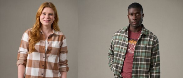 men and women in flannel