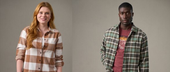 men and women in flannel