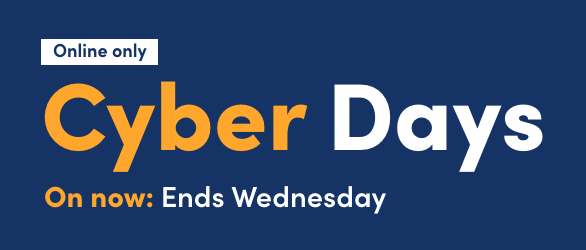 Cyber Days. Online only. Ends Wednesday.