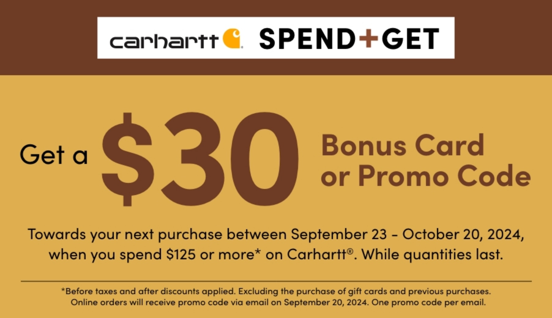 Carhartt Spend and Get