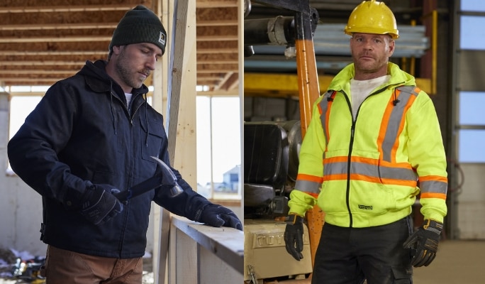  chemises de constructions, des gilets et des vestes robustes de Dakota WorkPro et Helly Hansen Workwear.