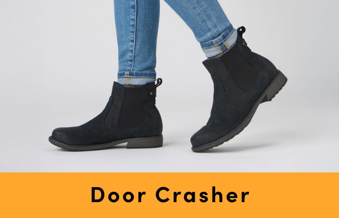 Door Crasher Save up to 50% on Women's + Men's Footwear