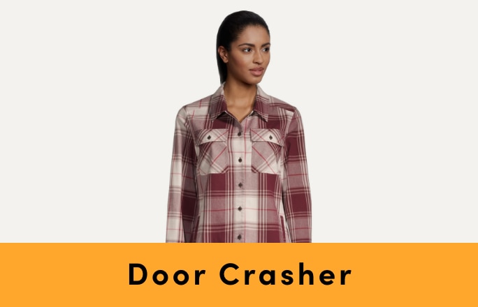 Door Crasher Save up to 60% on Women's + Men's Clothing 