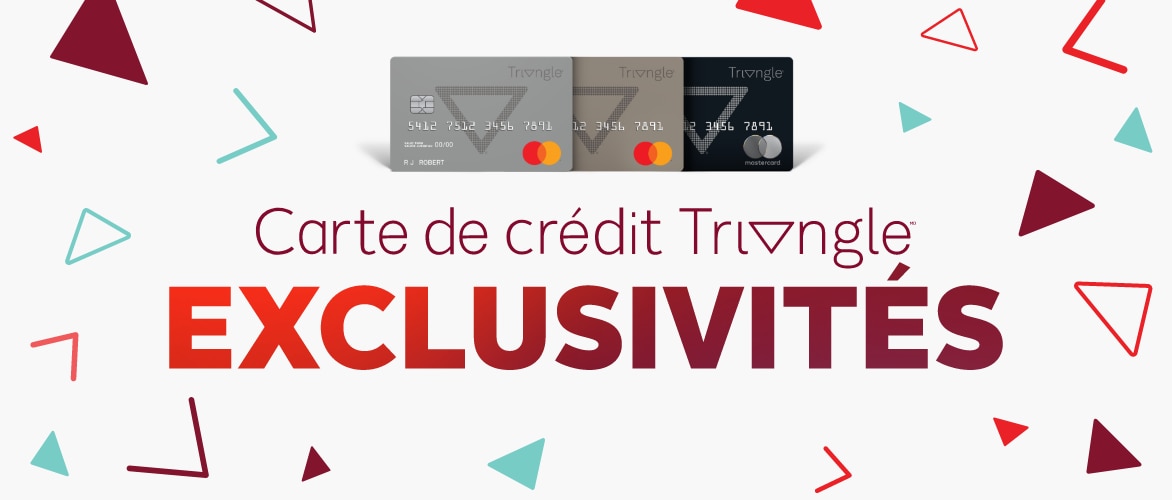 Obtenez une prime de 20x l’Argent CTMD* Exclusivité de carte de crédit Triangle chez L’Équipeur. Soit une remise de 8 % sur presque tout avec votre carte de crédit Triangle. Le vendredi 21 février au samedi 22 février.