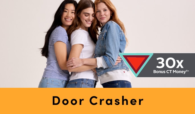 Door Crasher Save 30% on All Regular Priced Women's, Men's + Kids' Levi's Jeans, Clothing + Jackets  +  Triangle Rewards® Exclusive Offer 30x Bonus CT Money®*
