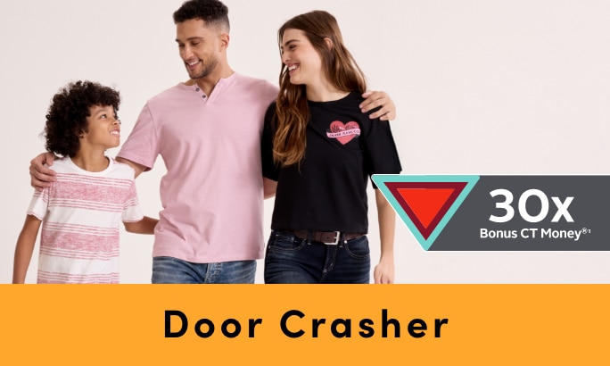 Door Crasher Save 30% on All Regular Priced Women's, Men's + Kids' Silver Jeans + Clothing + Triangle Rewards® Exclusive Offer 30x Bonus CT Money®*""Door Crasher Save 30% on All Regular Priced Women's, Men's + Kids' Silver Jeans + Clothing + Triangle Rewards® Exclusive Offer 30x Bonus CT Money®*