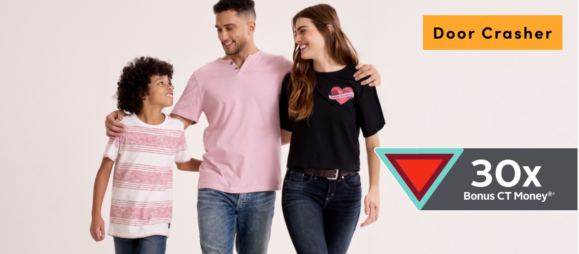 Door Crasher Save 30% on All Regular Priced Women's, Men's + Kids' Levi's Jeans, Clothing + Jackets  +  Triangle Rewards® Exclusive Offer 30x Bonus CT Money®*