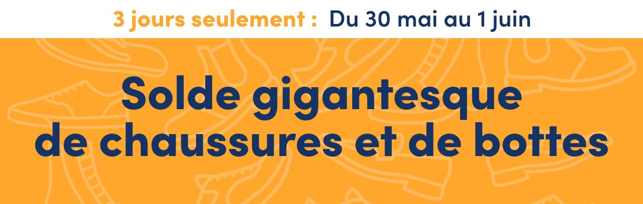 Solde gigantesque de chaussures et de bottes