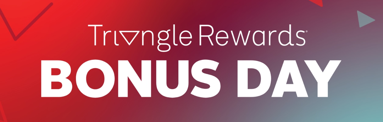 Collect 20x Bonus CT Money®* on almost everything at Mark’s. That’s 8% back, Friday, June 6 – Saturday, June 7 with Triangle Rewards.