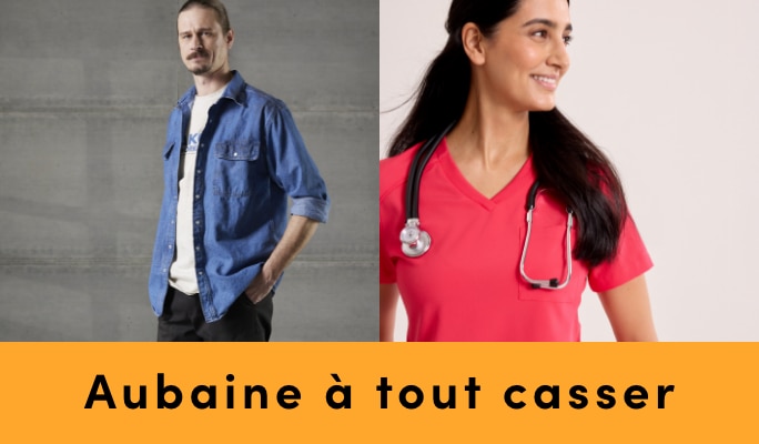 Vêtements de travail et Vêtements Médicaux économisez jusqu'à 30 %