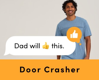 Door Crasher Save up to 60% on Men's Clothing