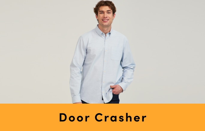 Door Crasher Save up to 60% on Men’s Clothing