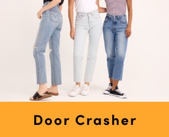 Door Crasher All Regular-Priced Women's, Men's + Kids' Jeans, Jean Jackets, Jean Crops + Jean Shorts Buy one get one 50% OFF*