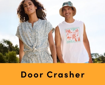 Door Crasher Buy one get one FREE* on Women's + Men's FarWest Tops 