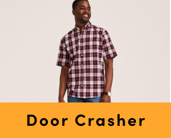 Door Crasher Save up to 60% on Men's Clothing