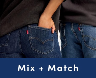 Buy one get one 50% OFF* on Women's + Men's Jeans + Jean Jackets