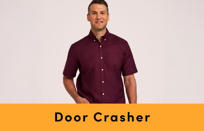 Door Crasher Save up to 60% on Men's Clothing