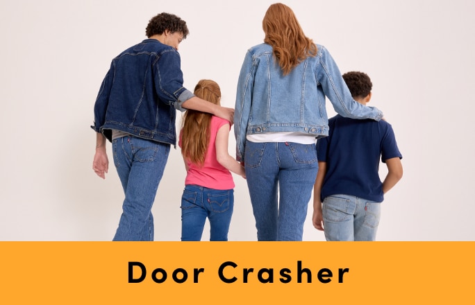 Door Crasher Save 40% on Clothing, Jeans + Jackets