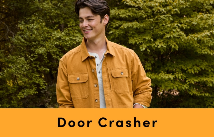 Door Crasher Save up to 50% on Men's Clothing