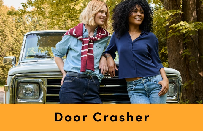 Door Crasher Save 50% on Women's Clothing