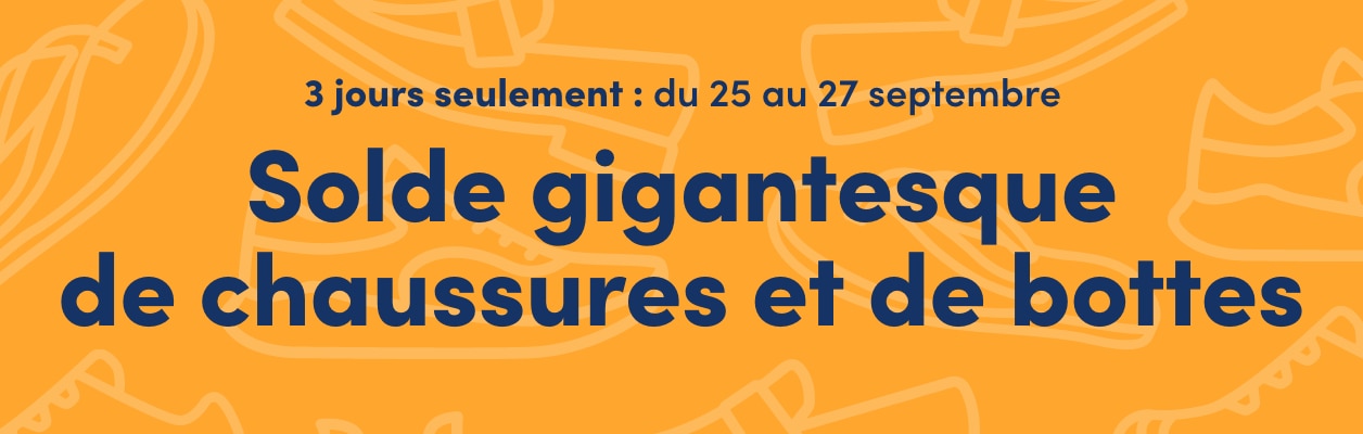 Solde gigantesque de chaussures et de bottes