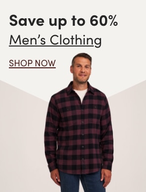 Door Crasher Save up to 60% on Men's Clothing