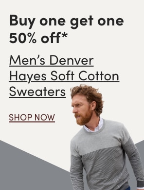 Buy one get one 50% OFF* Men's Denver Hayes Soft Cotton Sweaters 