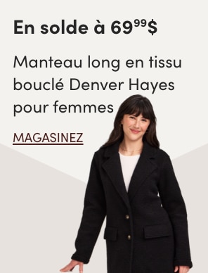 Manteau long en tissu bouclé Denver Hayes pour femmes en solde à 69.99$