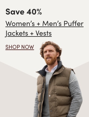 Door Crasher Save 40% on Women's + Men's Puffer Jackets + Vests
