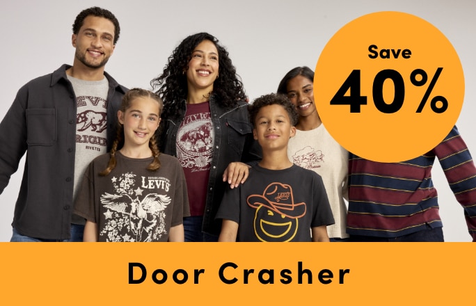 Door Crasher All Regular-Priced Women's, Men's + Kids' Levi's Clothing Save 40%
