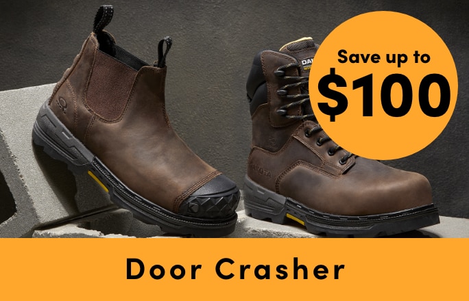 Door Crasher Save up to $100 on Safety Footwear