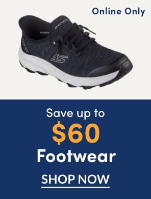 Door Crasher Save up to $60 on Footwear