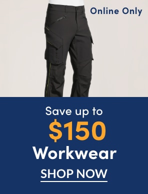 Door Crasher Save up to $150 on Workwear
