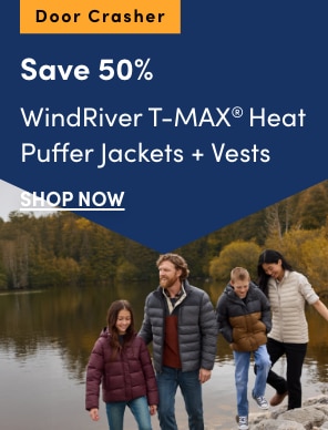 Door Crasher All Regular-Priced Women's, Men's + Kids' WindRiver T-MAX Puffer Jackets + Vests Save 50%