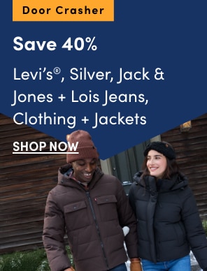 Door Crasher All Regular-Priced Women's, Men's + Kids' Levi's, Silver, Jack & Jones + Lois Jeans, Clothing + Jackets Save 40%