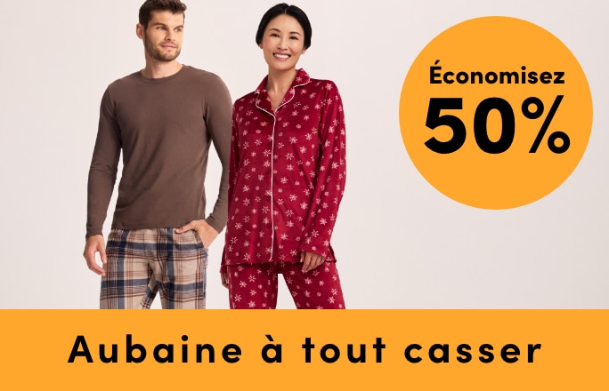 Aubaine à Tout Casser Pyjamas et tenues de détente WindRiver et Denver Hayes pour femmes et pour hommes économisez 50%