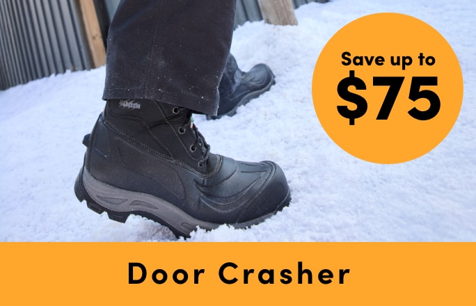 Door Crasher Save up to $75 on Safety Footwear